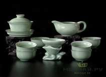 Набор для чайной церемонии # 21331 фарфор Гайвань - 100 мл 6 пиал - 64 мл Гундаобэй - 154 мл Сито