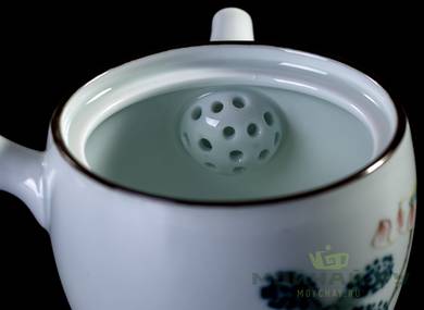 Дорожный набор для чайной церемонии # 23513 фарфор: чайник 190 мл четыре пиалы по 65 мл чайница чайная доска щипцы чайное полотенце сумка для транспортировки набора