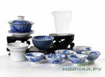 Набор посуды для чайной церемонии из 10 предметов # 25868 фарфор: гайвань 120 мл гундаобэй 210 мл сито 6 пиал по 35 мл 1 пиала 100 мл
