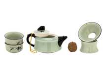 Набор посуды для чайной церемонии из 9предметов # 41454 фарфор: чайник 223 мл гундаобэй 171 мл сито 6 пиал по 38 мл